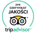 Certyfikat jakości Trip Advisor 2018 dla łódzkiej restauracji Quale